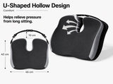 Black Ergonomic U-Shaped Double-Layer Raised Car Seat Cushion with Breathable Cover - High V888-ELOSUNG55026