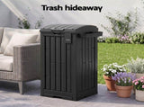Gardeon Outdoor Trash Cans Polypropylene Patio Hideaway Bin 110L Black OTC-110L-BK
