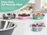 3 Pack Stainless Steel Dog Bowls with Non-Slip Bottom, Food Water Bowls for Dogs and Cats, Easy to V1237-ZY-917-102