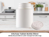 Kitchee 100x Tablet Bottles 90ml 38mm TamperTel Child Resistant Cap - Round V238-SUPDZ-40951970594896