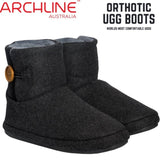 Archline Orthotic UGG Boots Slippers Arch Support Warm Orthopedic Shoes - Charcoal - EUR 42 V563-AS203-42