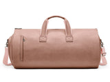 Champagne PU Leather Travel Duffel Bag - Large Capacity Waterproof Suit Bag with Shoe Compartment V888-ELOSUNG11573
