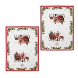 Ashdene Magic of Christmas by Richard Macneil Set of 2 Cotton Kitchen Towels 50 x 70 cm V442-LDE-TEAT-MAGICOFCHRISTMASSETOF2-RED-RE