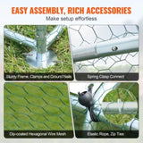 Large Metal Chicken Coop, 9.8x12.9x6.5 ft Walk in Chicken Run for Yard with Waterproof Cover, Doom V952-BRSJP4X3X2MYTLHA4V0