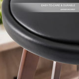 4X Wooden Bar Stool Dining Chair Leather LEILA 72cm BLACK BROWN V274-FT-WBSPVC-82BK4-BNP