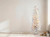 Christabelle 1.8m 6ft White Fairy Floss Christmas Tree Pre Lit RGB LED Flocked Slim 20 Modes Fe 112_WFLWF6