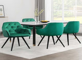 Artiss Dining Chairs Set of 4 Velvet Diamond Tufted Armchair Green MO-DIN-GRS058-VEL-GNX4