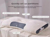 2 Pcs Neck Support Pillow - 48 x 74 cm Polyester Fibre, 10 cm Loft, 3D Knitted Honeycomb Texture, V888-ELOSUNG47451