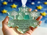 Snowflake-Shaped Sea Glass Thank You Keepsake, Sea Glass Friendship Snowflake Ornament, Hand-Made V1366-AZ2-W-11421