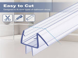 4-Pack Frameless Shower Door Bottom Seal for 3/8 Inch Thick Glass Doors Stop Shower Leaks and V1258-DP02-C-608