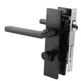 Space Aluminum Bedroom Door Lock Home Security Bedroom Handle Lock with Keys Screw Black V1294-YM0901-3114200057811