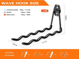 pieces - Heavy Duty Garage Hooks - Wave Long Hooks - Wall-Mounted Storage Rack - Electrical and V1188-MS101-03301-1