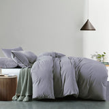 Royal Comfort Vintage Washed 100 % Cotton Quilt Cover Set Queen - Grey ABM-10002598