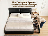 Artiss Queen Bed Frame Gas Lift Storage 3 Drawers Adjustable Headboard Platform Bed Black BFRAME-G-APEX-Q-BK-ABC