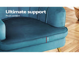 Artiss Armchair Velvet Blue Norvia UPHO-C-ARM-5108-NA