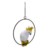 Iron Ring Parrots Decor Bright Texture Waterproof Iron Ring Parrots Resin Pendant Crafts V1294-YM0715-3115210265111