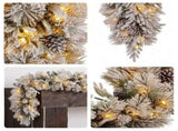 Christabelle Timeless Elegance Christmas 2pc Set 90cm Christmas Teardrop and Garland with LED L CMB-WFLAS-L-WG