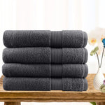 4 piece ultra light cotton bath towels in charcoal V517-STBT4-CHA