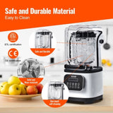VEVOR Professional Blender with Shield, Commercial Countertop Blenders, 2L Jar Blender Combo, V952-TSSBJ20L1600WCAX2V3