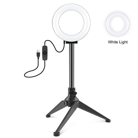 12Cm Ring Light & Desktop Tripod Selfie Stick Mount With Usb Led Ring Selfie Beauty Vlogging PRL-B4803TKP