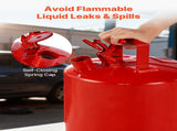 Safety Gas Can, 19 L Type I Red Safety Can for Gasoline with Stainless Steel Flame Arrester, V952-IXAQGHSJS5JL94ZJ9001V0