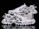 Women's Fashionable Graphic-Print Chunky Sneakers - White - Size 10 V1106-M-SHOE-32531-GRAY-13A23492