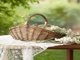 Hand-Woven Rattan Carry Basket Wicker Storage Holder Flower Arrangement Home Picnic Decor V1369-AZ3-W-14878