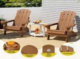 Gardeon Outdoor Table and Chairs HDPE Folding Adirondack Beach Chair Patio Furniture FF-BEACH-3HEFD-BR