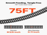 Drain Cleaner 22m x 9.5mm, Sewer Snake Auger Manual Feed on Wheels, Portable Drain Cleaning V952-GDSTJLSGTSSD3Q964001V3