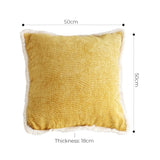 SOGA 50cm Throw Pillow Turmeric Yellow Aesthetic Chenille Texture for Home Decor FRENCHCUSHION313