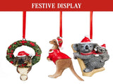 Christabelle Christmas Aussie Animals Pack of 6 Baubles Metal Steel Art Decoration Gift Pack 112_STH258