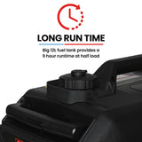 GENPOWER 4.7kW Peak 3.8kW Inverter Generator, Push Button & Remote Start, Portable w/ Wheels, V219-GENPTRGN47SA