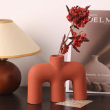 Tubular Letter Vase Set Modern Ceramic Decor for Living Room, Dining Table & TV Stand V1107-CS-ZMGXHP