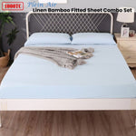 Ramesses 1000TC Linen Bamboo Fitted Sheet Combo Set Plein Air King Single V442-KIT-FITTEDSS-LINENBAMBOO-PLEINAIR-KS