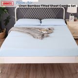 Ramesses 1000TC Linen Bamboo Fitted Sheet Combo Set Plein Air King Single V442-KIT-FITTEDSS-LINENBAMBOO-PLEINAIR-KS