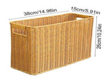 Magazine Wicker Basket, Woven Natural Fibre Magazine Holder, Wine Bottle Storage Basket, For Shelf V1366-AZ2-W-12521
