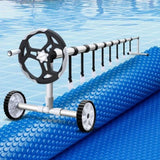 Aqua Buddy Pool Cover 600 Micron 7x4m w/ Roller 5.55m Swimming Pools Solar Blanket PC-70X40-L-BL-ROLLER