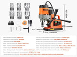 Magnetic Drill, 1450W Motor 2 in Boring Diameter, 2878 lbf Portable Electric Mag Drill Press, with 6 V952-CLZTJ6JT50MMO3WWGV3