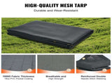 Dump Truck Mesh Tarp, 6 x 14 ft, PVC Coated Black Heavy Duty Cover with 5.5" 18oz Double Pocket, V952-KCPVC6X1418OZJELJV0
