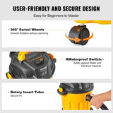 VEVOR Wet/Dry Shop Vacuum Vac 10L 2 Peak HP w/ Nozzle Rich Attachments Yellow V952-SYGSZKXCQ10LIYALNV3