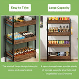NNETMLT 4-Tier Wood Snack Rack Basket - Vintage Brown V728-NK177206