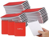 54 Pack Red A7 Mini Spiral Notebooks, 5" x 3", Thick Lined Ruled Paper, Long-Lasting Compact V1192-AZ-W-18444