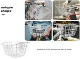 White Bike Handlebar Basket for Secure Storage and Convenient Ride, and Versatile Design V1192-AZ-W-32953