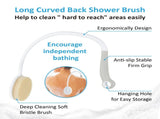 Bath Brush Long Handle for Shower, Curved Back Scrubber for The Elderly, Disabled, Limited Mobility, V1369-AZ3-W-03954