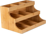 Vertical Bamboo Tea Bag Organizer Holds 180 Tea Bags Space Saving Sustainable Wooden Display for V1258-DP02-BOL-747