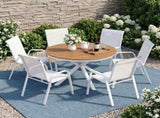 Gardeon 7PCS Outdoor Dining Set Table and Chairs Patio Garden Furniture Steel FF-DIN-STA-7SET-WH