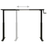 Manual Height Adjustable Standing Desk Frame Hand Crank Black 43_321719