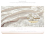 Khaki 1130*170cm Nordic Style Tassel Knit Throw Blanket - Soft Polyester Sofa Blanket with Pineapple V888-ELOSUNG50759