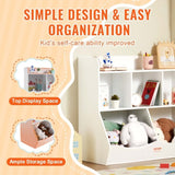 VEVOR Wood Kid Storage Cubby, Toy Storage Organizer with Bookshelf, 5-Cubby Wood Toy Storage V952-ETCWG9848140XOTT5V0