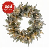 Christabelle 76cm Christmas Wreath Snowy Stamford Spruce with LED Lights Front Door Decoration 112_NATSS76